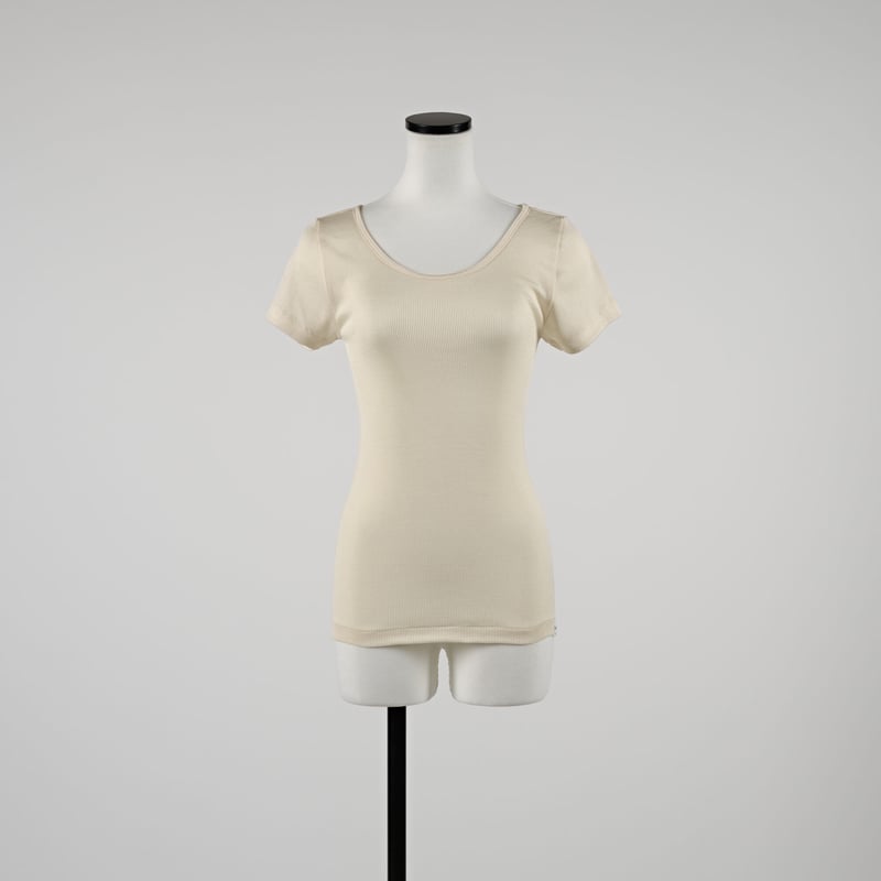 SILK RIB FRENCH SLEEVE【IVORY】Size M-L | lesbutte