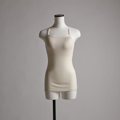 SILK RIB BRA-CAMISOLE 【IVORY】Size L
