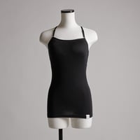 SILK RIB BRA-CAMISOLE 【BLACK】Size LL