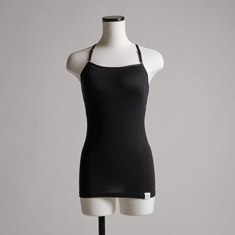 SILK RIB BRA-CAMISOLE 【BLACK】Size M