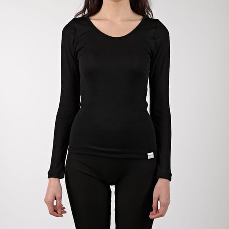 SILK RIB LONG SLEEVE【BLACK】Size MｰL