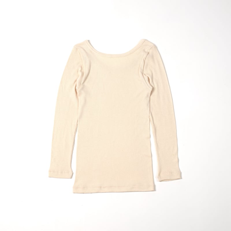 SUVIN GOLD COTTON RIB LONG SLEEVE【ECRU】 | lesbutte