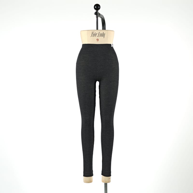 WOOL RIB LEGGINGS【CHARCOAL】Size M-L | lesbutte
