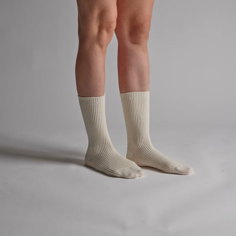 MERINO-WOOL CHEWY SOCKS-IVORY