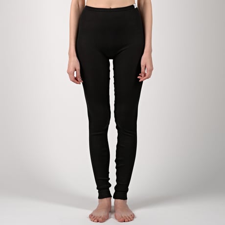 SILK RIB LEGGINGS【BLACK】Size M-L