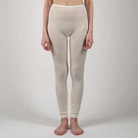 SILK RIB LEGGINGS【IVORY】Size M-L