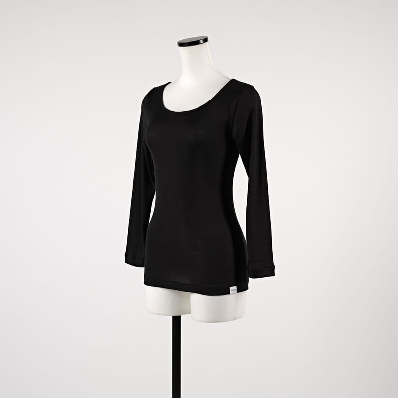 SILK RIB LONG SLEEVE【BLACK】Size MｰL | lesbutte