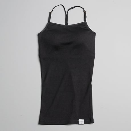 SILK RIB BRA-CAMISOLE 【BLACK】Size M