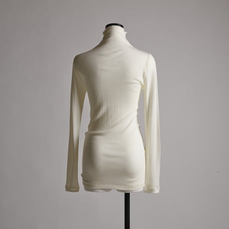 WOOL RIB HIGH−NECK【IVORY】Size M-L