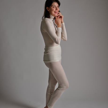 WOOL RIB HIGH−NECK【IVORY】Size M-L