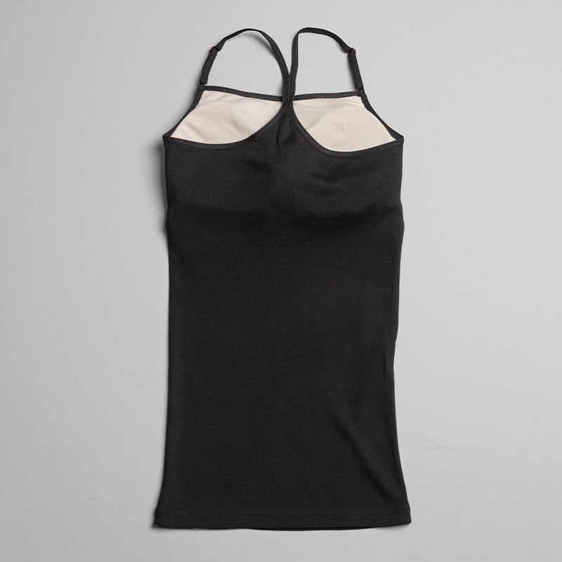 SILK RIB BRA-CAMISOLE 【BLACK】Size L | lesbutte