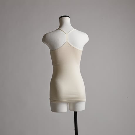SILK RIB BRA-CAMISOLE 【IVORY】Size L
