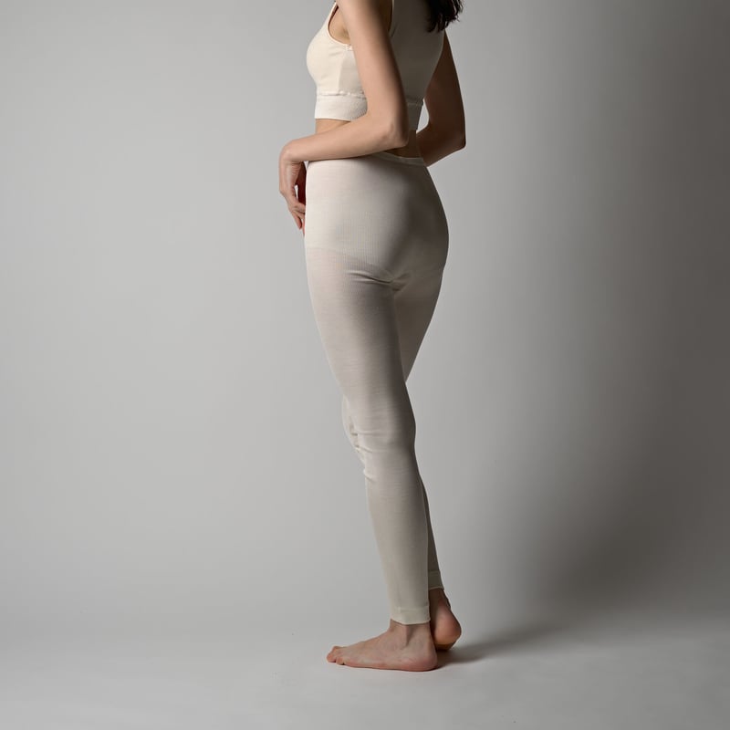 SILK RIB LEGGINGS【IVORY】 | lesbutte