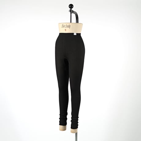 SILK RIB LEGGINGS【BLACK】Size M-L
