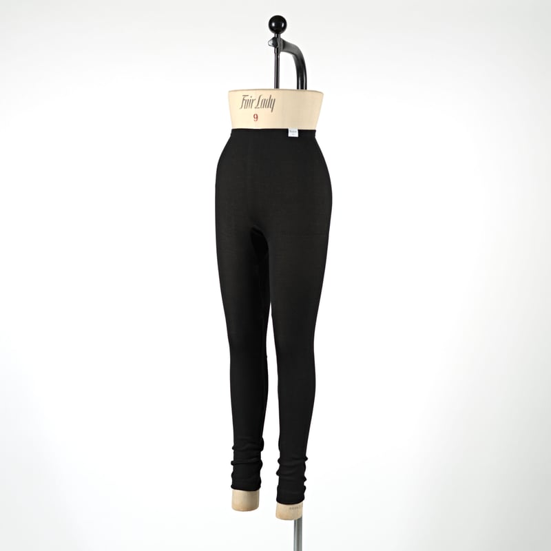 レッグウェア THE SHISHIKUI rib leggings lomg BLACK SILK RIB LEGGINGS【BLACK】Size M-L | lesbutte