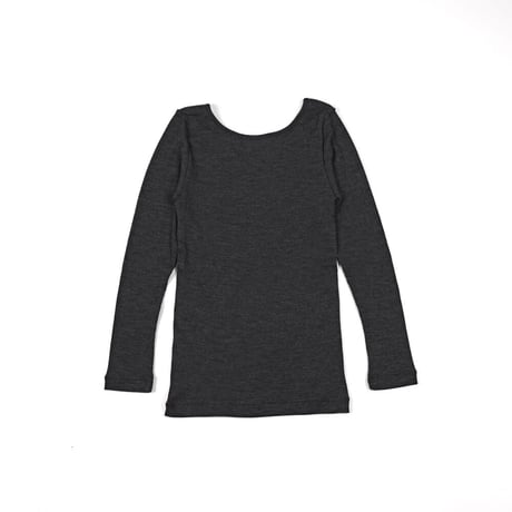 WOOL RIB LONG SLEEVE【CHARCOAL】Size M-L