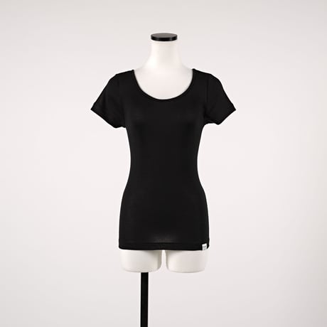 SILK RIB FRENCH SLEEVE【BLACK】Size MｰL