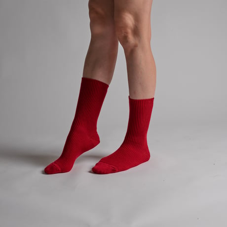 MERINO-WOOL CHEWY SOCKS-RED