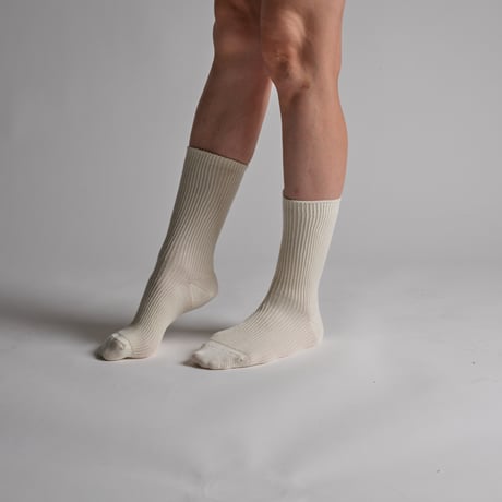 MERINO-WOOL CHEWY SOCKS-IVORY