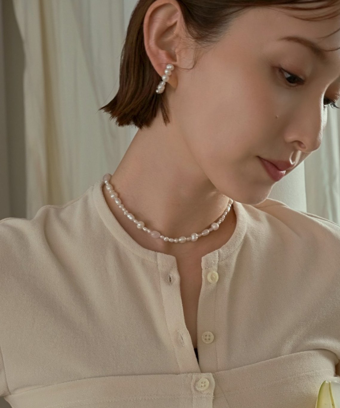 Eternal Pearl Necklace（Silver） | Misaki