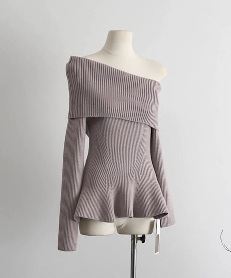flare knit shape tops T2304