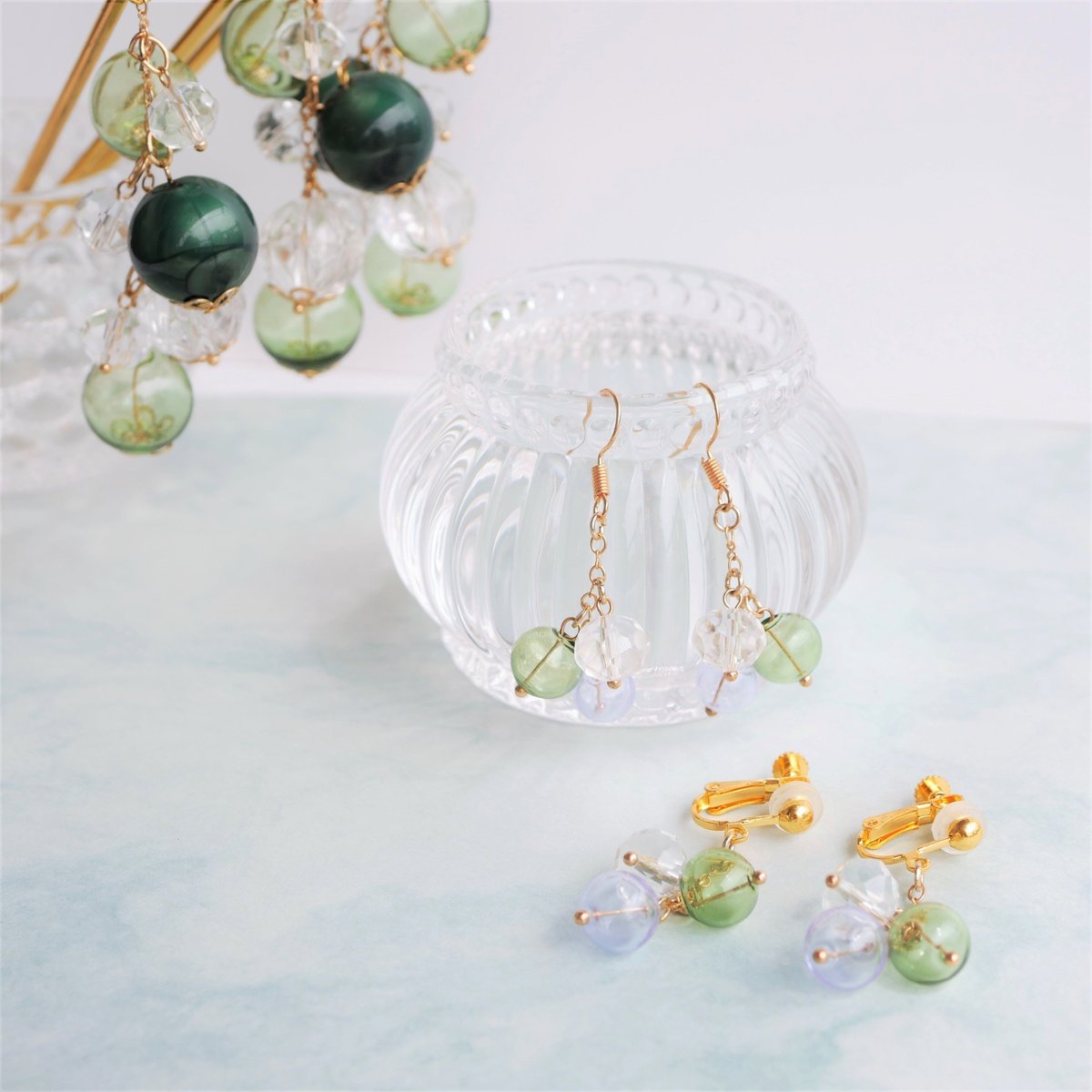 【699】小鳥のピアス／イヤリング／ガラス 699】小鳥のピアス／イヤリング／ガラス 699】小鳥のピアス