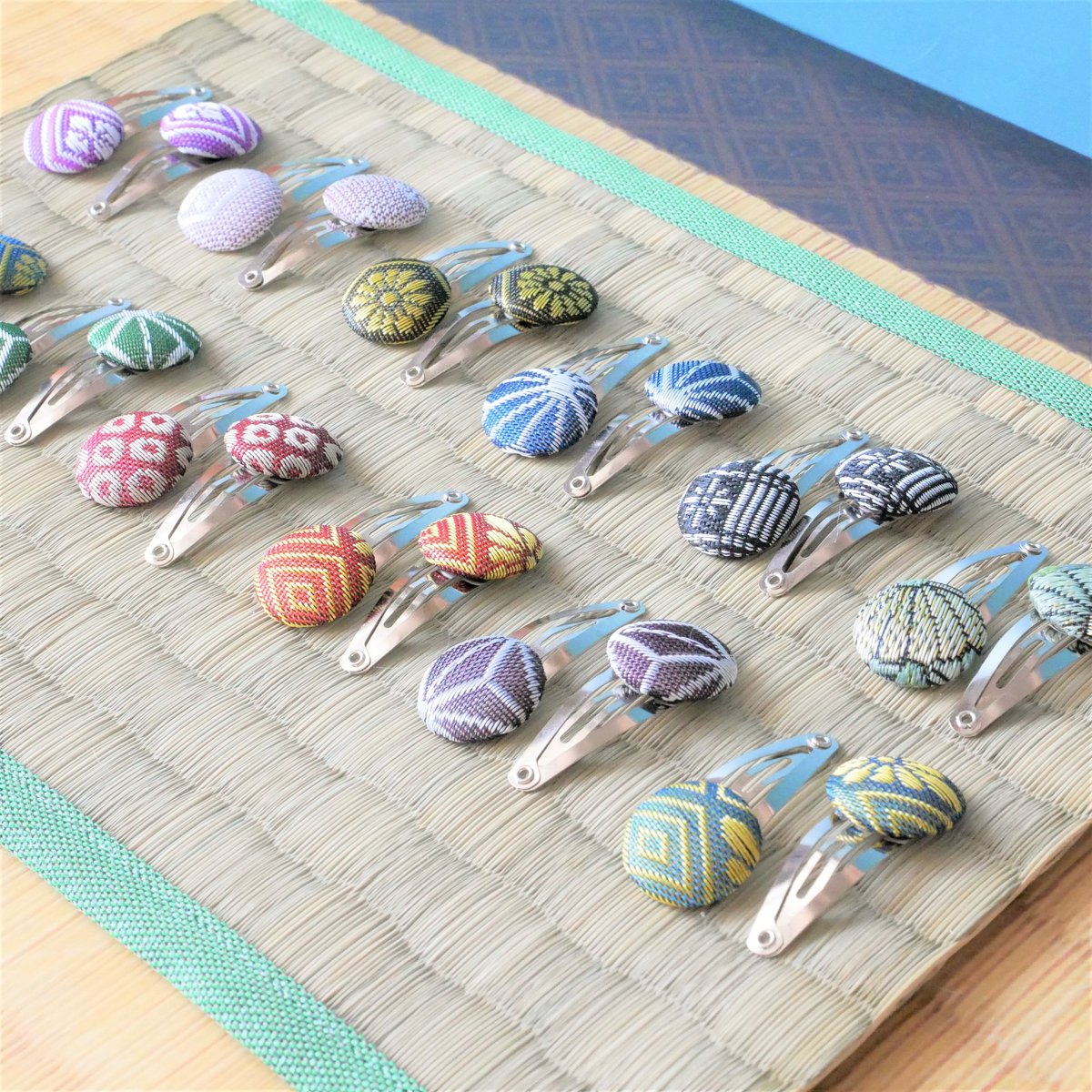 選べる！畳縁くるみボタン 和風パッチンピン小 | iwasaki.tatami