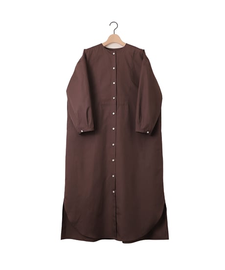 BROAD bibyoke dress / amn-DR-008 / Brown