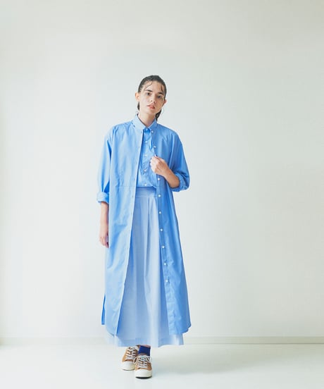BROAD bibyoke dress / amn-DR-008 / Blue