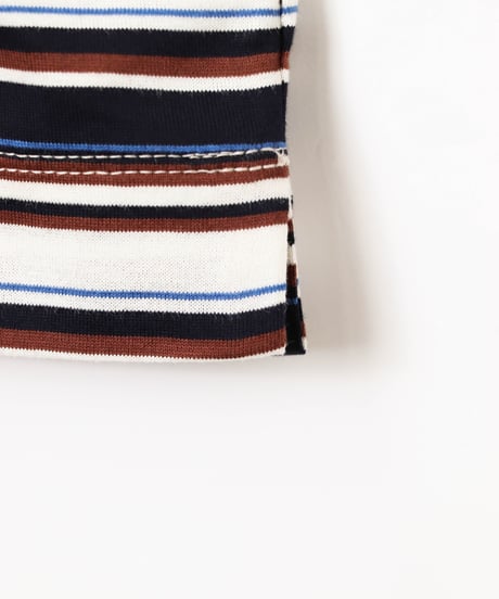 BORDER half sleeve tee / amn-CS-093 / Navy