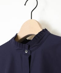 BROAD frilled blouse / amn-SH-049 / Navy