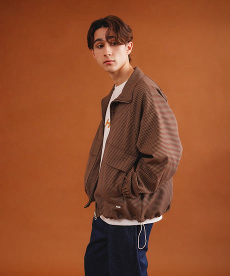NON MULESED CHECK covered blouson / amn-BL-021 / Brown