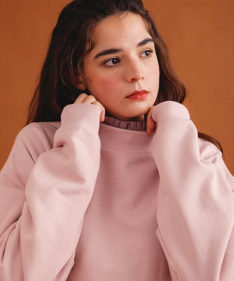 FRENCH TERRY oval crew / amn-CS-084 / Pink