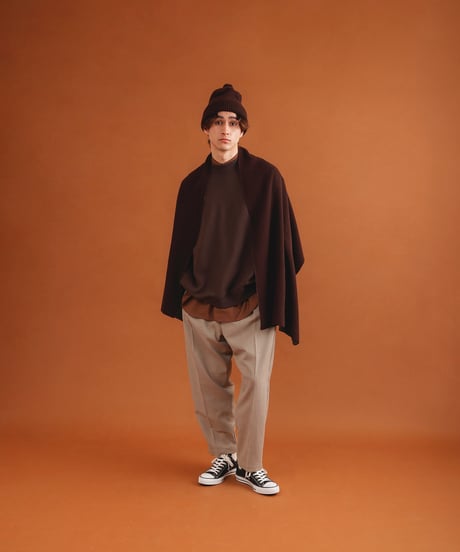 FRENCH TERRY oval crew / amn-CS-084 / Chocolate