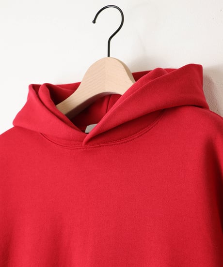 FRENCH TERRY oval hoodie / amn-CS-064 / Red