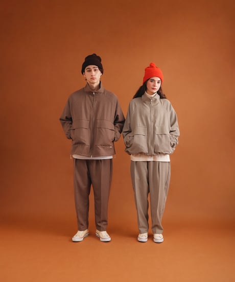 NON MULESED CHECK covered blouson / amn-BL-021 / Brown