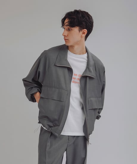GABARDINE covered blouson / amn-BL-019 / Heather