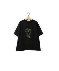 " ELK " half sleeve tee / amn-CS-080 / Black_Lime
