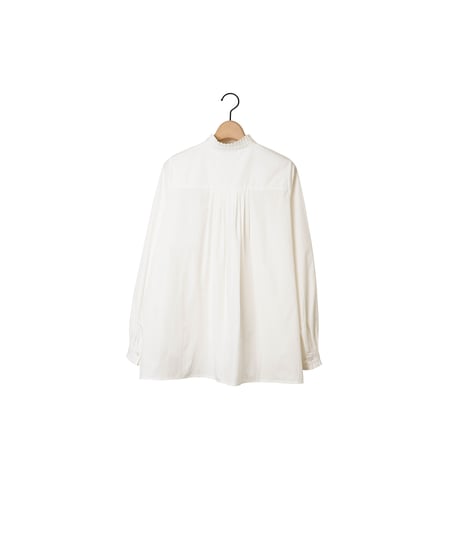 BROAD frilled blouse / amn-SH-049 / White