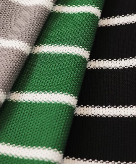 BORDER polo knit / amn-KN-003 / Black