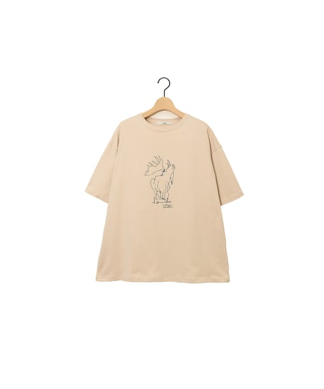 " ELK " half sleeve tee / amn-CS-080 / Sand