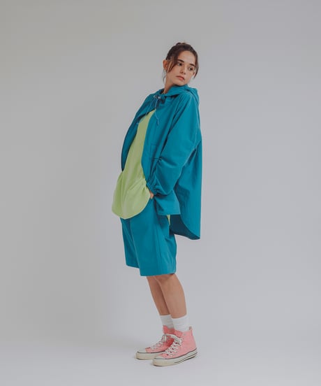 NYLON useful hoodie / amn-CT-015 / Peacock
