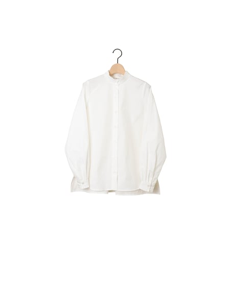 BROAD frilled blouse / amn-SH-049 / White