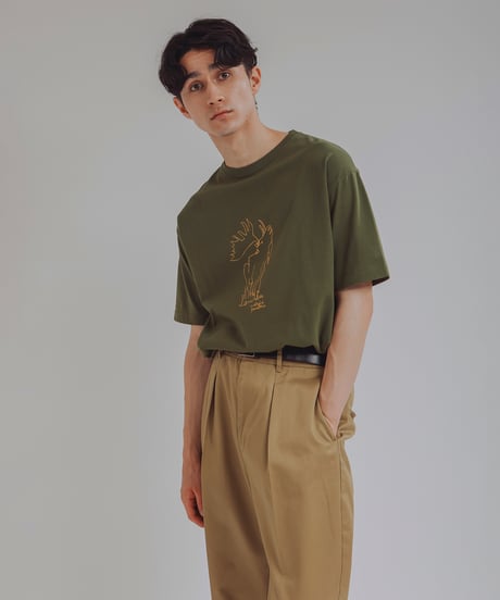 " ELK " half sleeve tee / amn-CS-080 / Olive