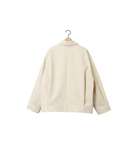 Pre-wash DENIM pleats blouson / amn-BL-020 / Natural