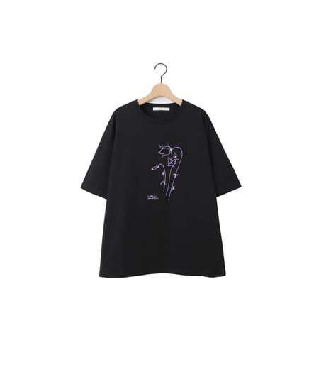 " Blåklocka " half sleeve tee / amn-CS-096 / Black