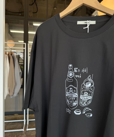 " skål " half sleeve tee / amn-CS-104 / Carbon
