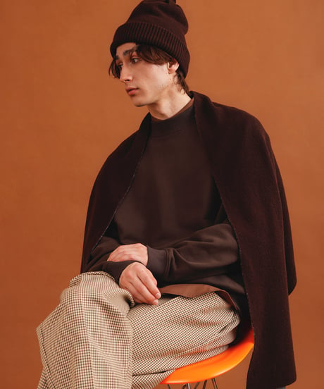 FRENCH TERRY oval crew / amn-CS-084 / Chocolate