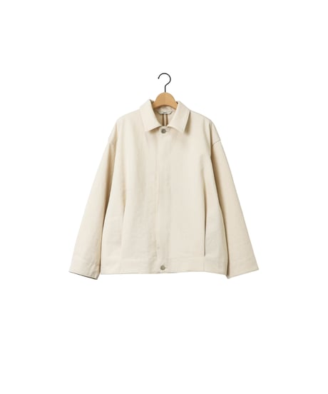 Pre-wash DENIM pleats blouson / amn-BL-020 / Natural