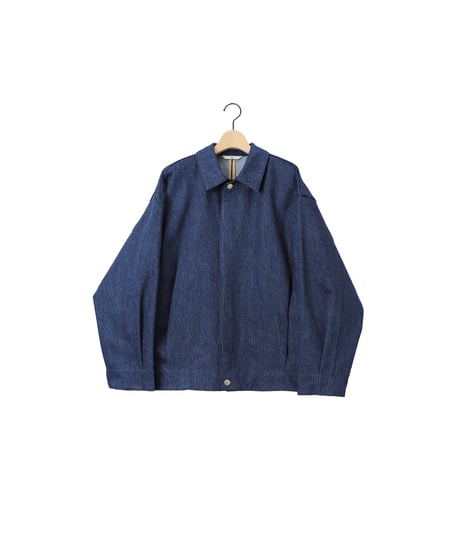 Pre-wash DENIM pleats blouson / amn-BL-020 / Indigo